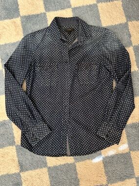 J. Crew Navy Denim Star Print Women Small